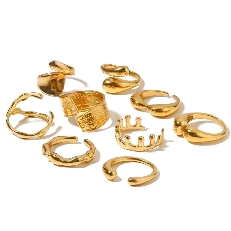 Fashion Geometric 304 Stainless Steel Plating Open Ring