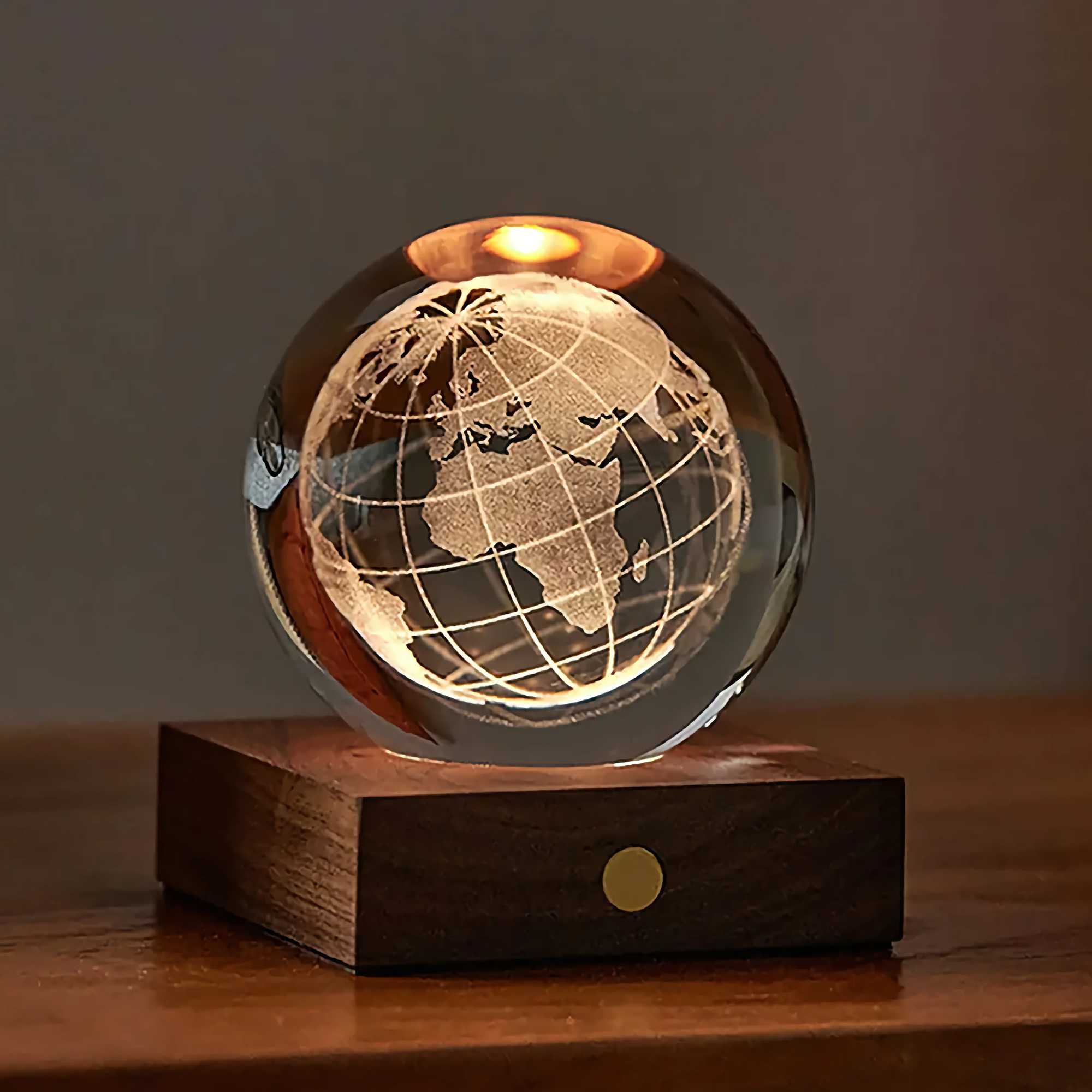 Gingko Amber Crystal Light . World Globe