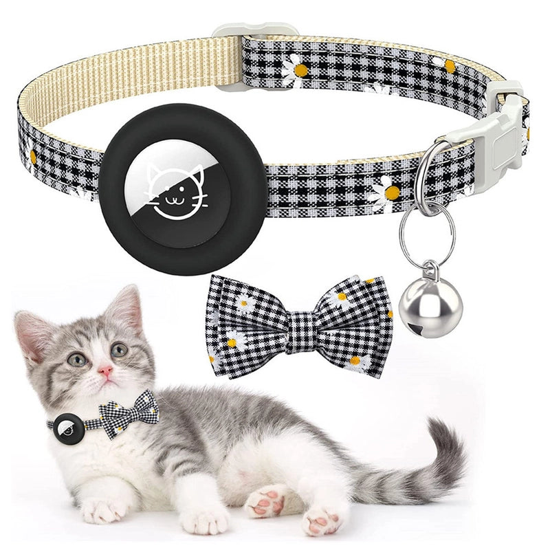 Cute Polyester Lattice Flower Bow Knot Pet Collar