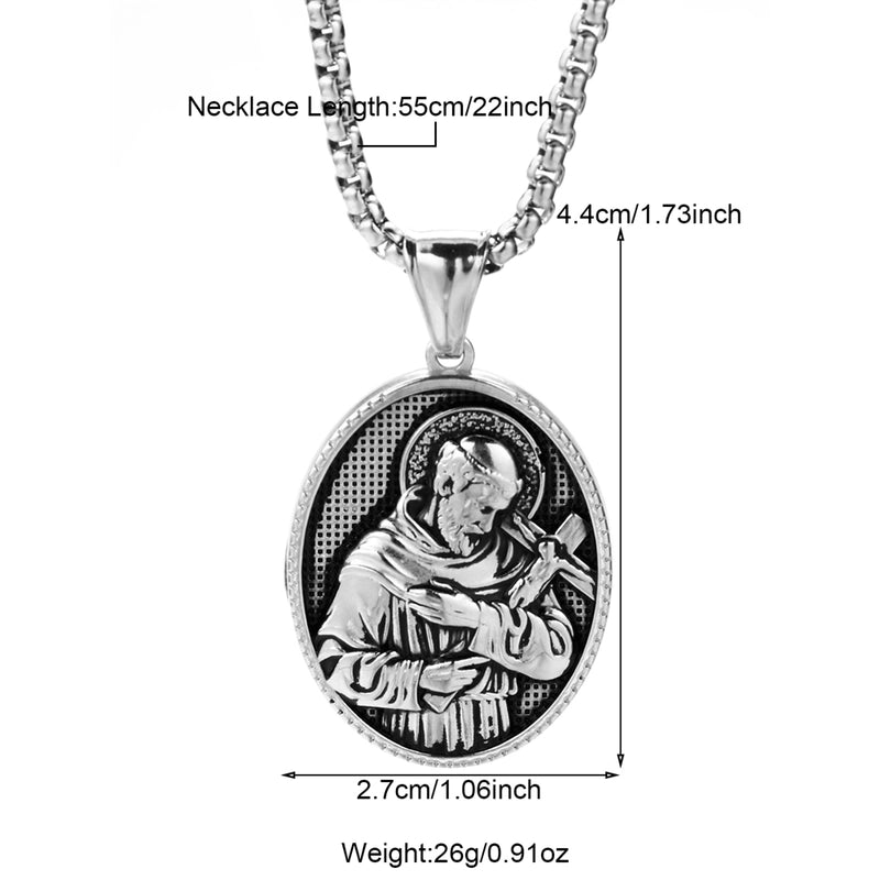 Modern Style Classic Style Portrait Cross Solid Color 304 Stainless Steel 18K Gold Plated Round Pendant Necklace