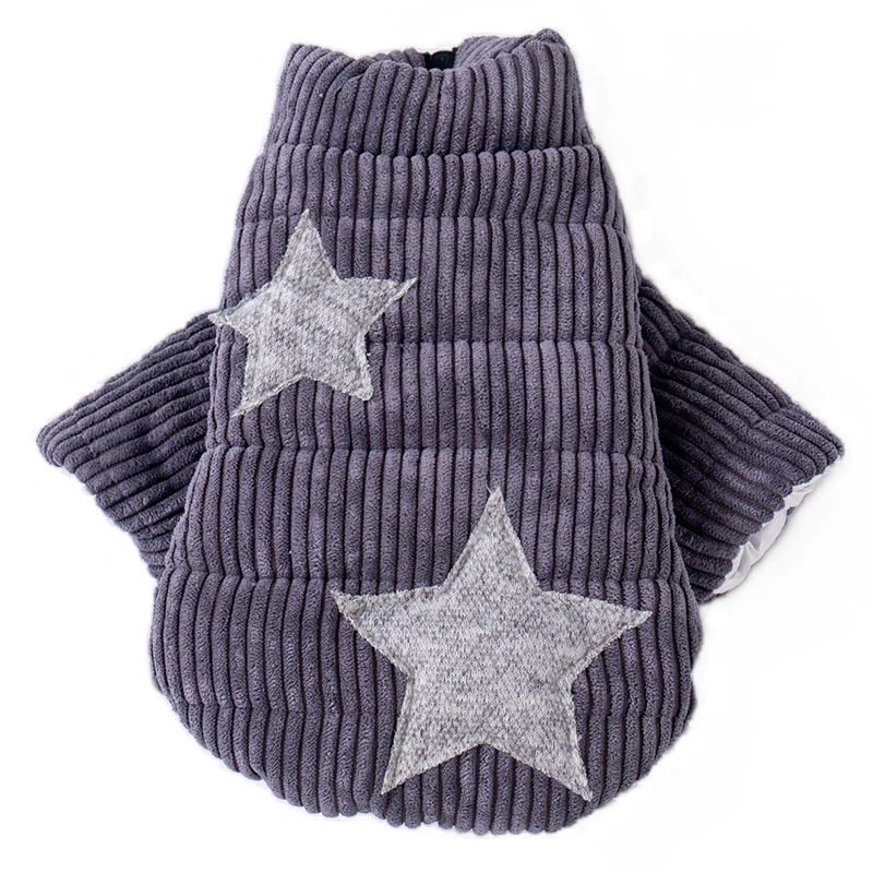Star Printed Zipped Fleece Dog Jacket