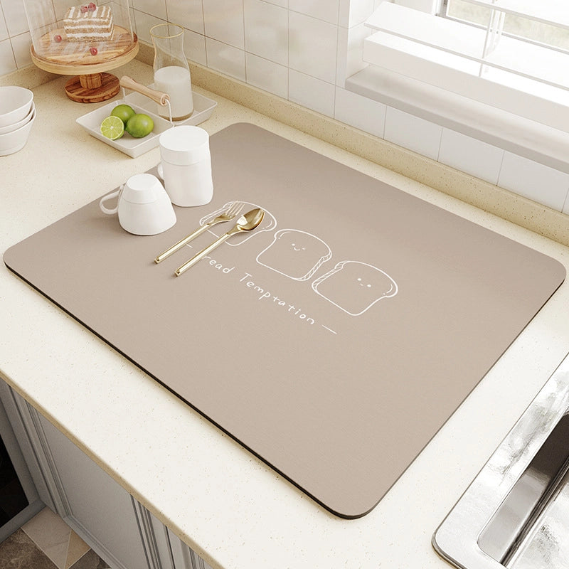 Cartoon Kitchen Table Diatom Mud Absorbent Mat Protective Desktop Tableware Anti-scald Insulation Mat Wear-resistant Kitchen Draining Mat