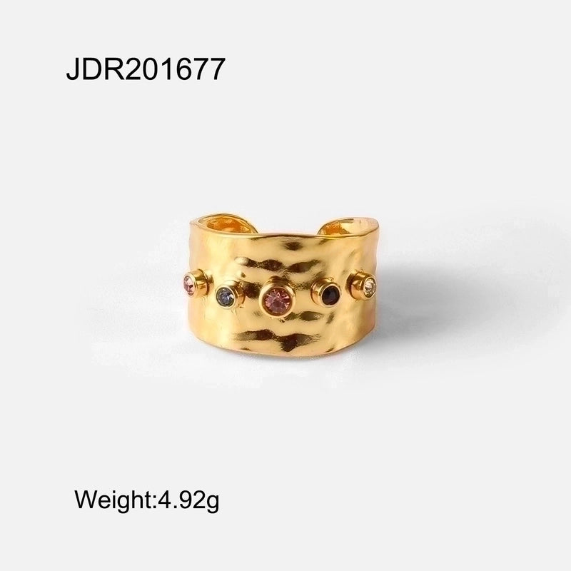 Fashion Geometric 304 Stainless Steel Plating Open Ring