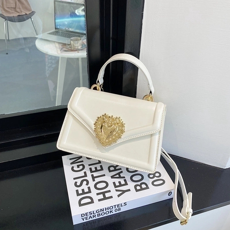 Women's Small All Seasons Pu Leather Solid Color Classic Style Square Magnetic Buckle Handbag