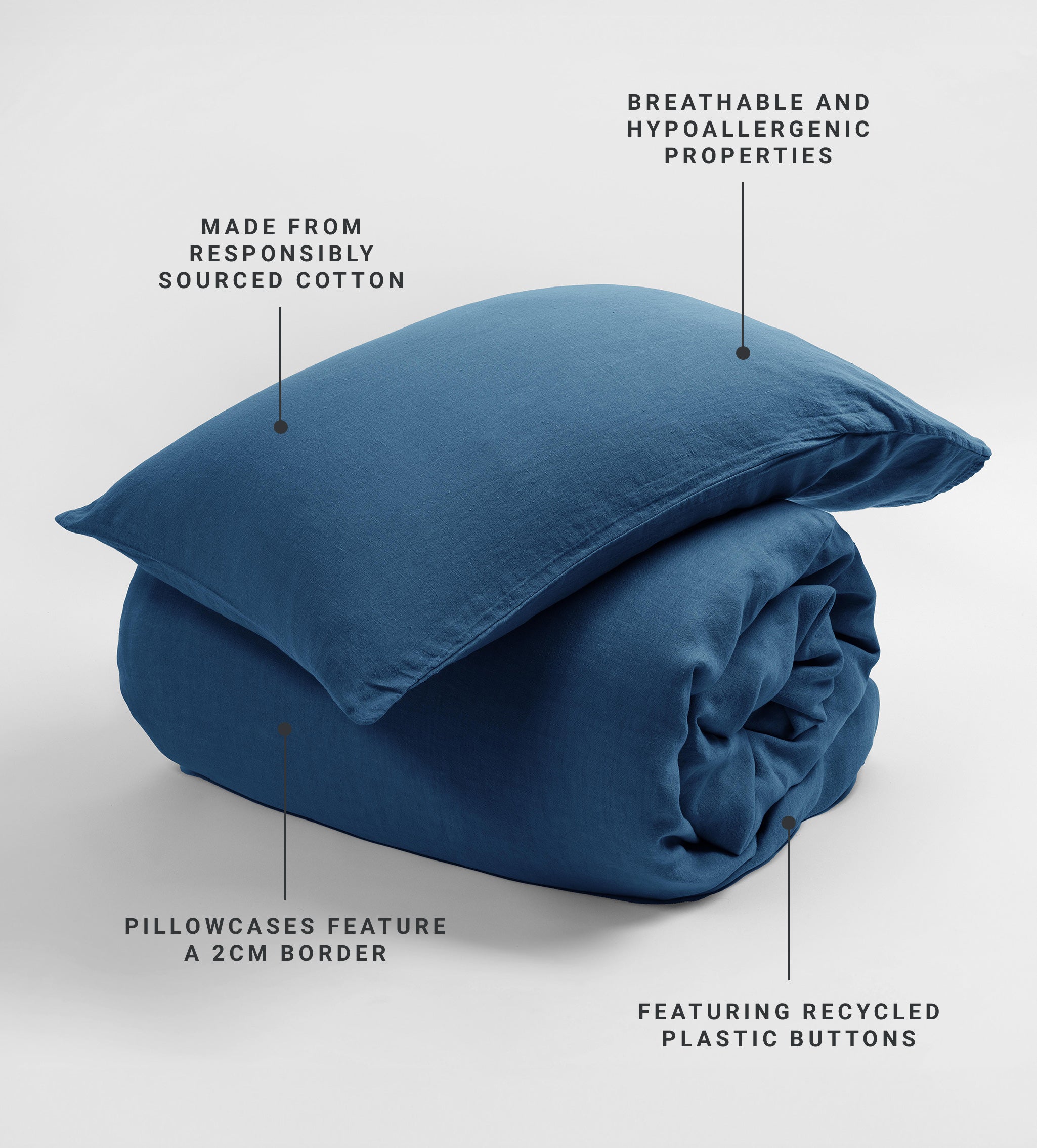 Blue Linen Blend Duvet Cover