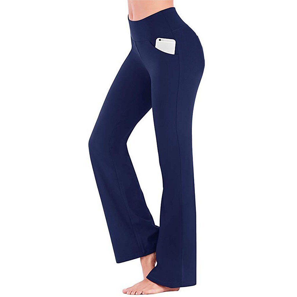 Women's High Waist Yoga Pants Bootcut Flare Leg Tummy Control 4 Way Stretch Quick Dry