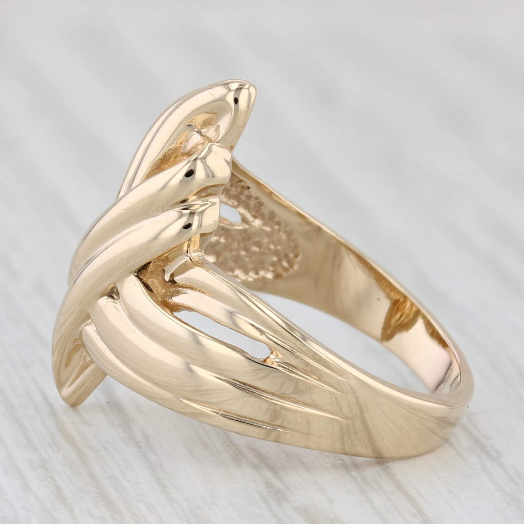 Knot Work Bypass Ring 14k Yellow Gold Size 5.5