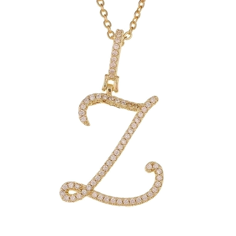 Zircon 26 English Letter Pendant Copper Necklace