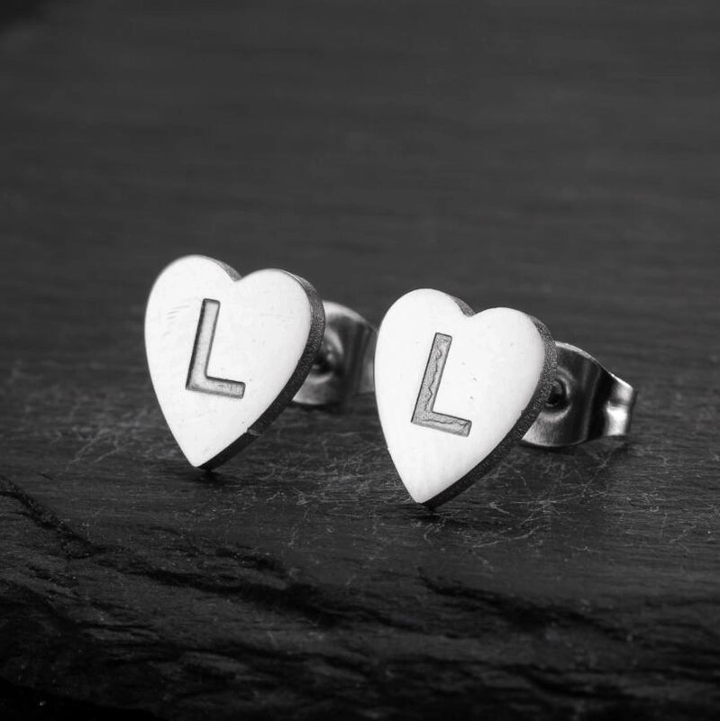 1 Pair Fashion Letter Heart Shape Plating 304 Stainless Steel 18K Gold Plated Ear Studs