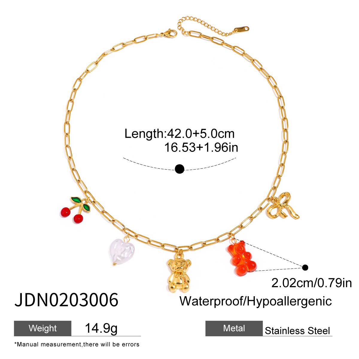 Jie Ding 18K Gold Stainless Steel Necklace Simple Jewelry Titanium Steel