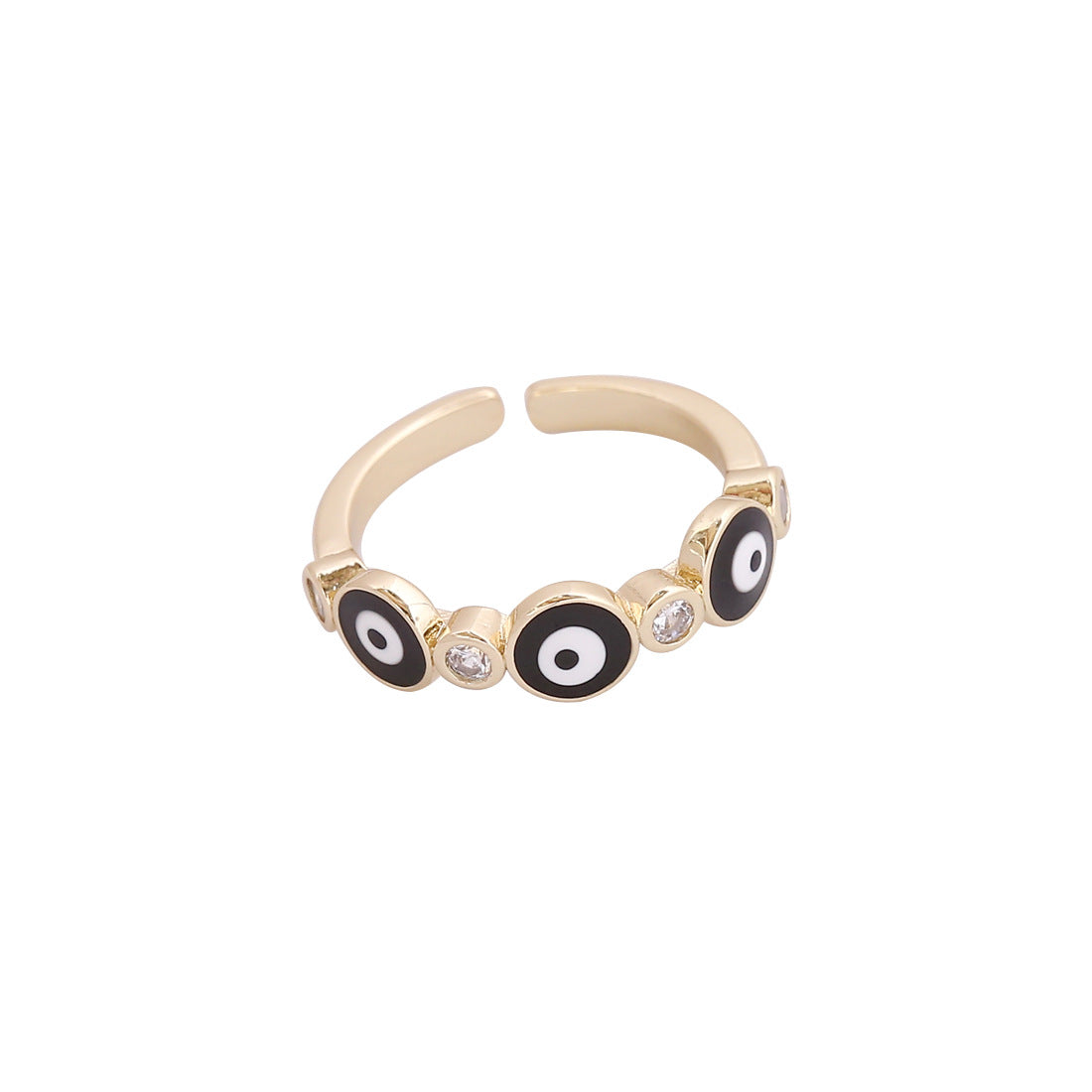 Women Retro Vintage Eye Copper Oil Dripping Rings