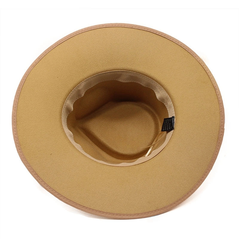 Style Felt Hat Big Brim Woolen Bowler Hat Autumn And Winter Water Drop Top Covered Men And Women Jazz Hat