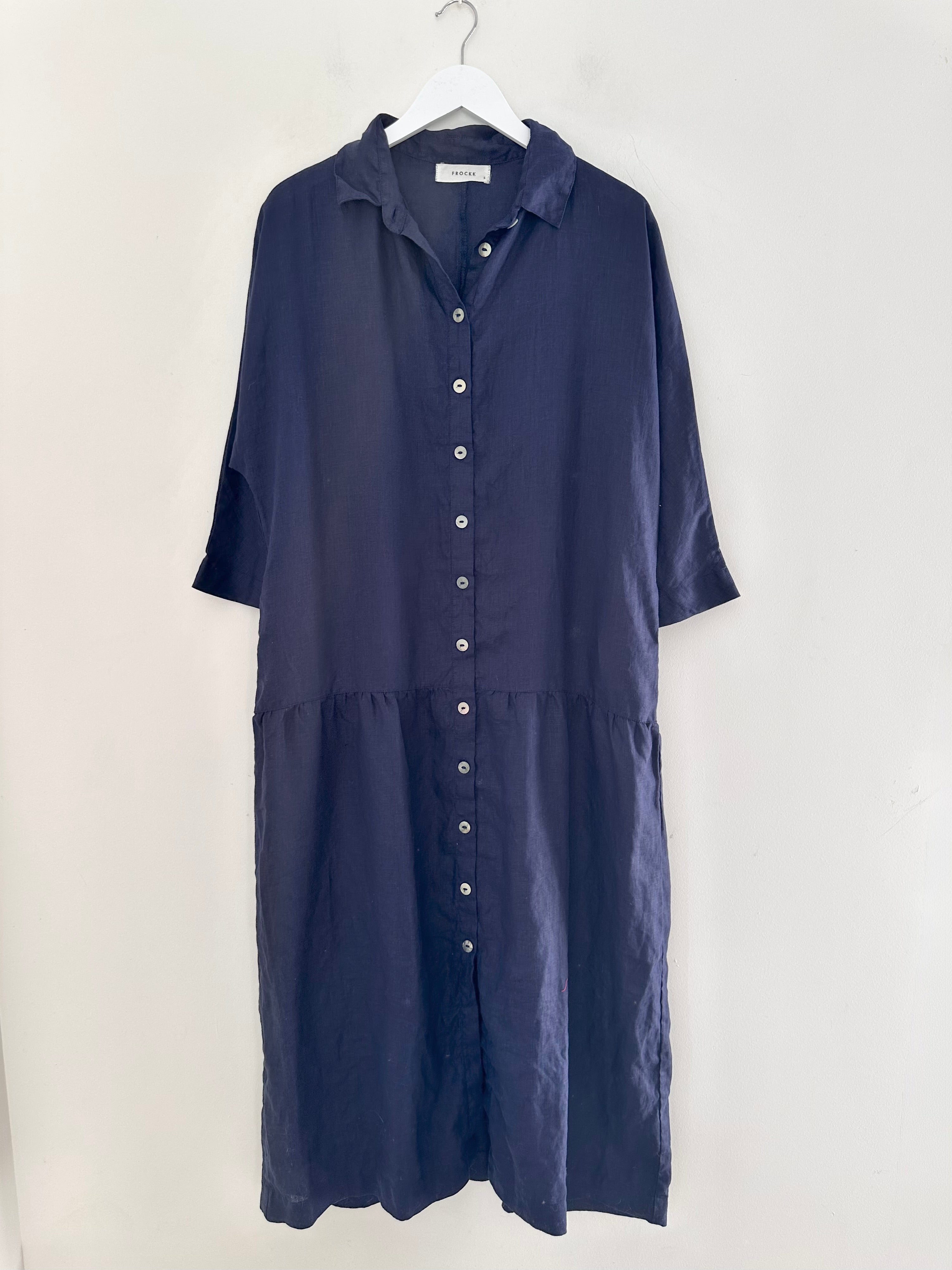 vivienne dress - indigo linen