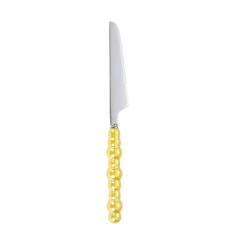 Ceramic Pearl Handle Stainless Steel Knife. Fork And Spoon Creative Light Luxury Western Food Hotel Steak Knife Dessert Spoon Tableware Suit