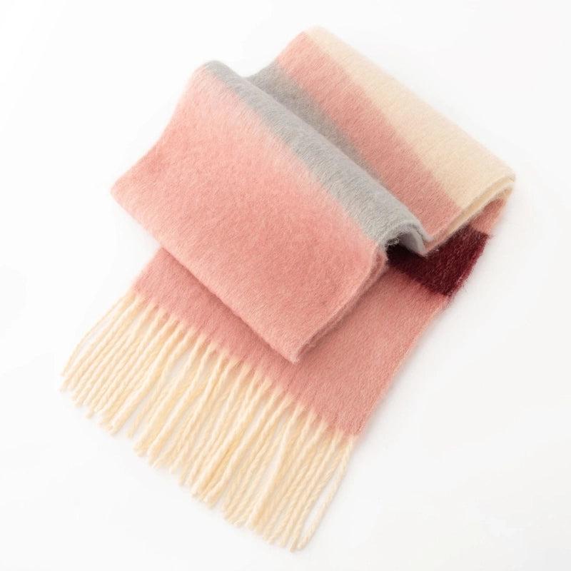 Maillard Plaid Scarf High-Grade Women's Autumn And Winter 2024 New Fluffy Large Brushed Shawl Thickened Warm Fashion