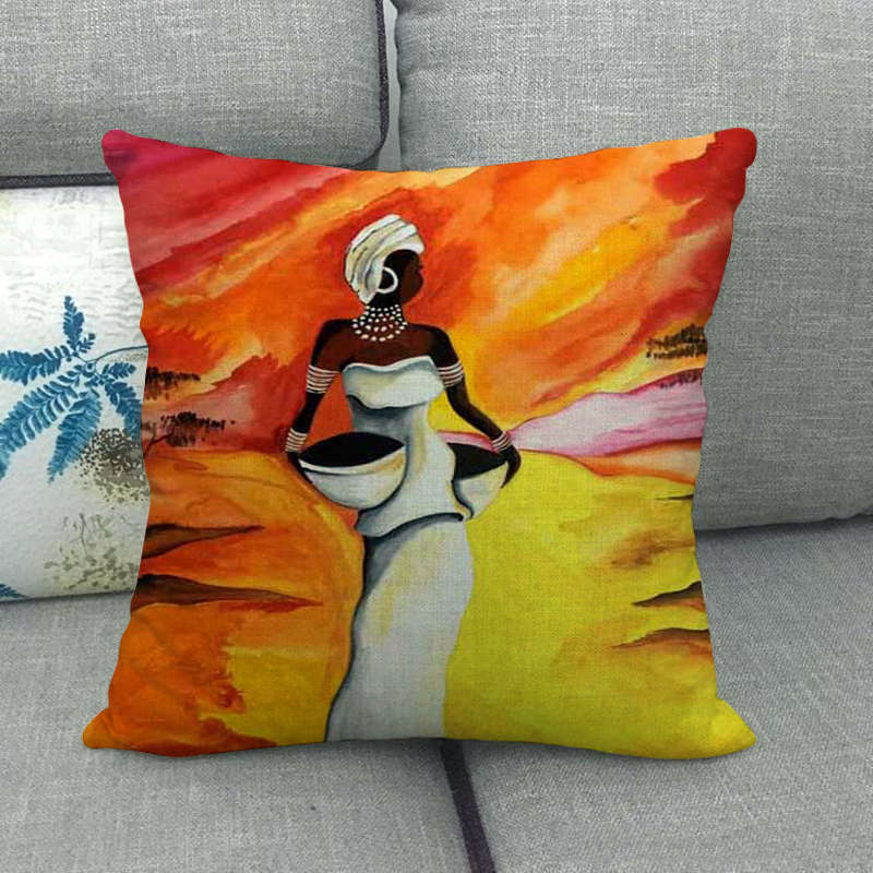 18 African Woman Home Decor Pillow Case Gallery Exotic Restaurant Cushion Cover