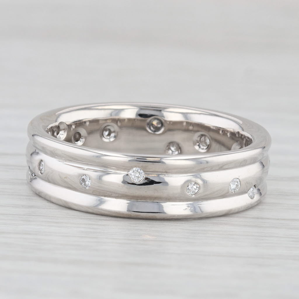 0.25ctw Diamond Dots Ring 14k White Gold Eternity Wedding Band