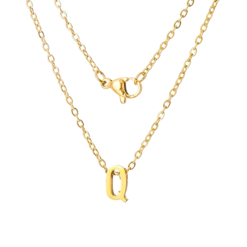 Titanium Steel Minimalist Plating Letter None Necklace