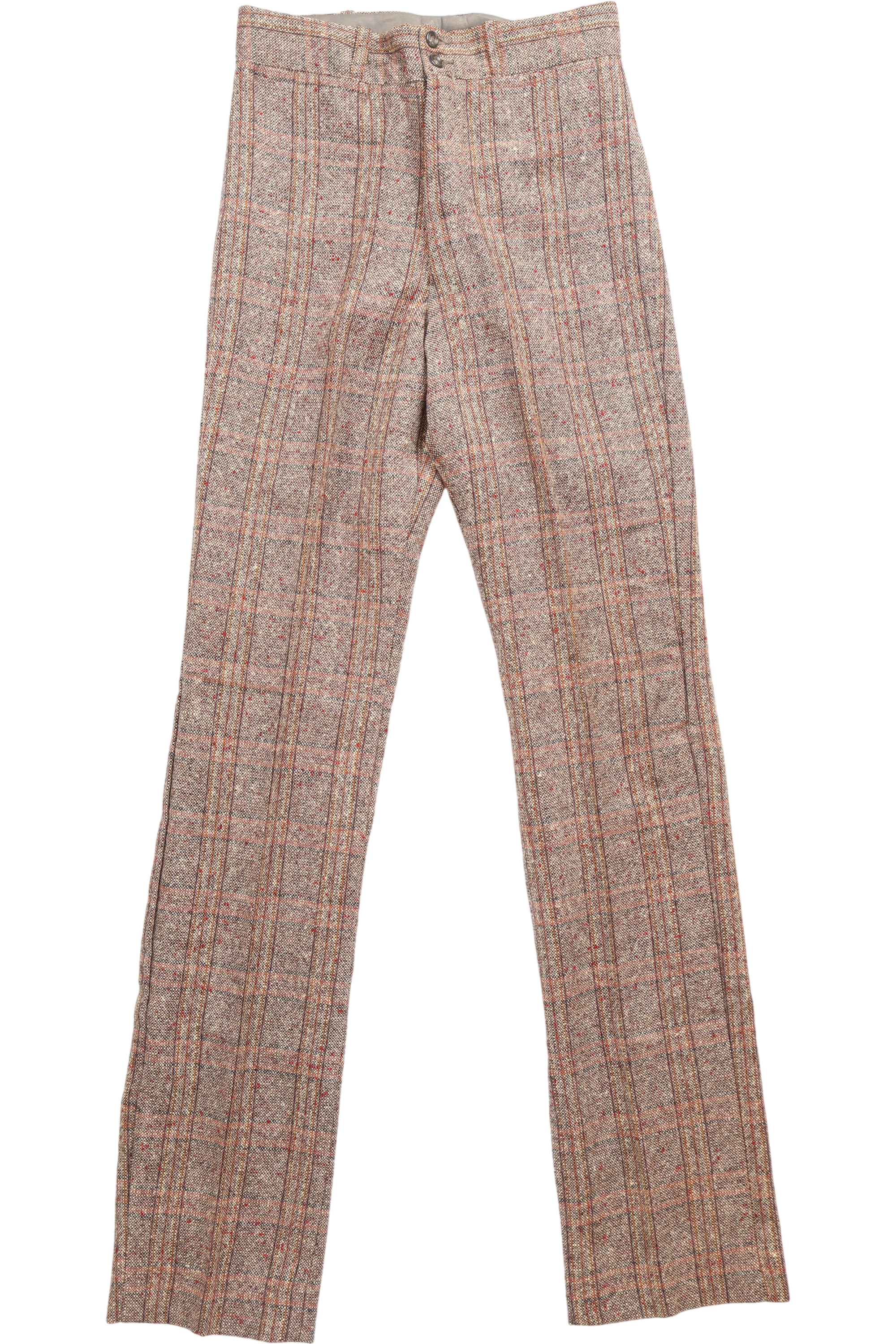 1970s Wool Chequered Straight Leg Trousers