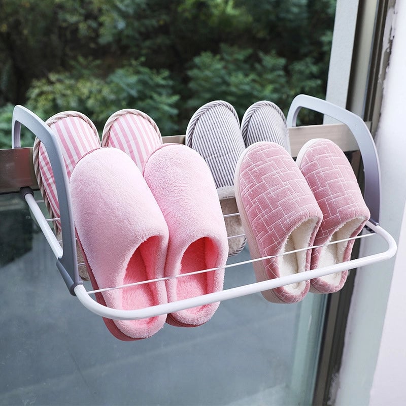 Creative Hanging Windowsill Drying Rack Simple Folding Drying Rack Bedroom Balcony Shoes Drying Rack Bathroom Storage Rack