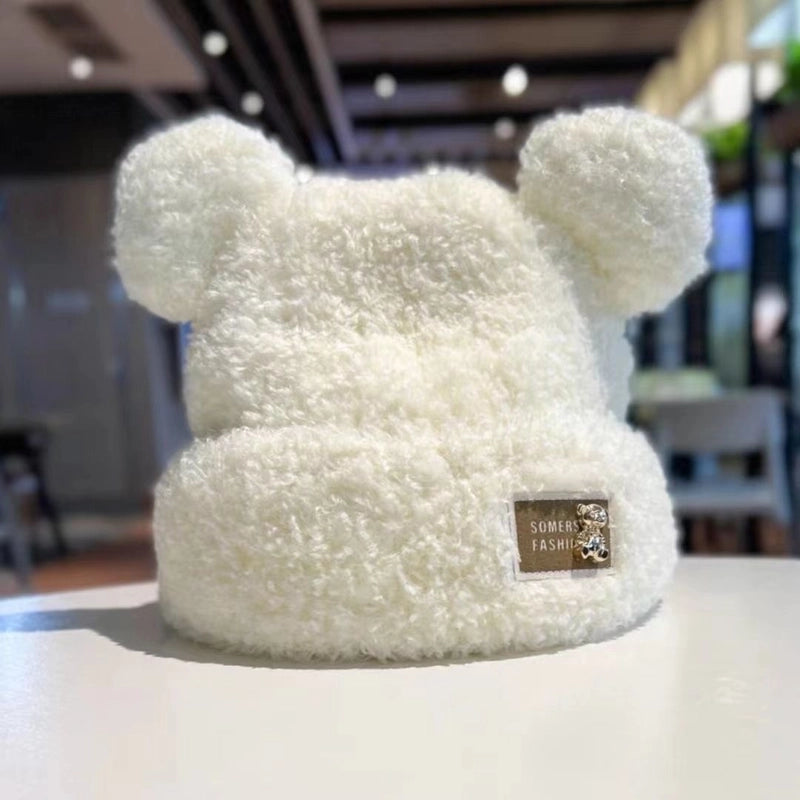 Women's Cartoon Style Cute Minimalist Solid Color Eaveless Wool Cap