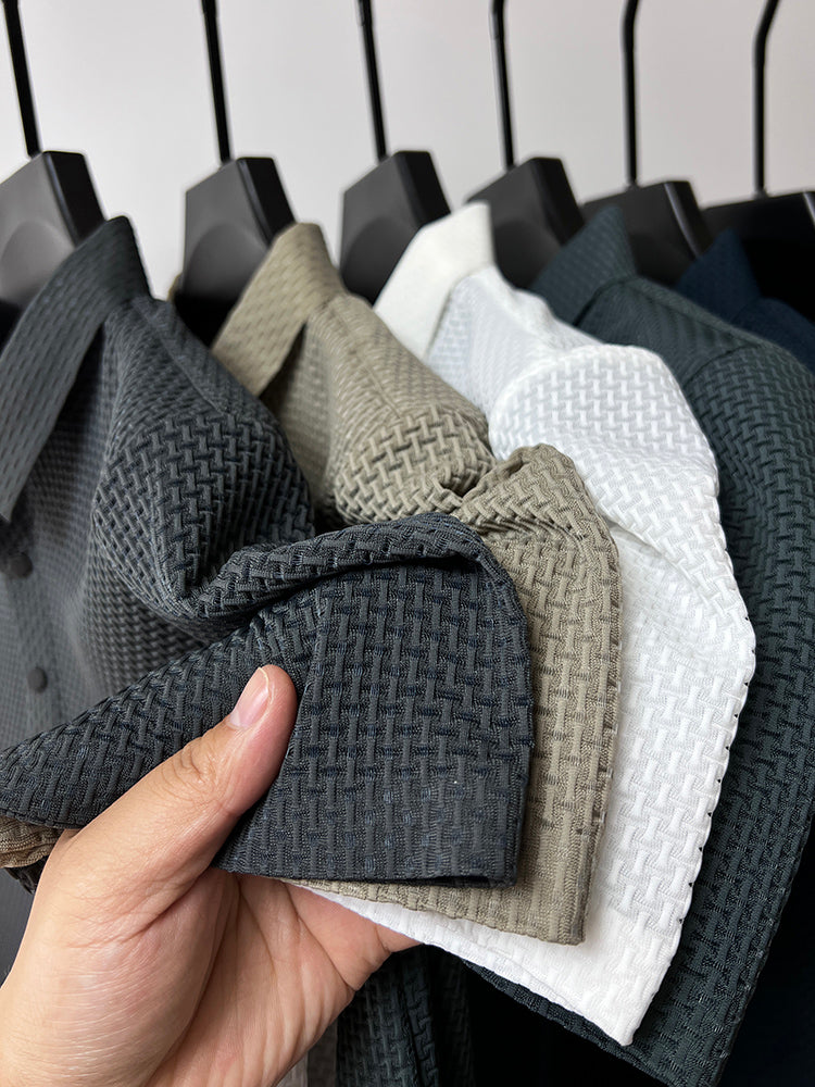 Men's ice silk breathable slim business short-sleeved【Buy 2 free shipping】