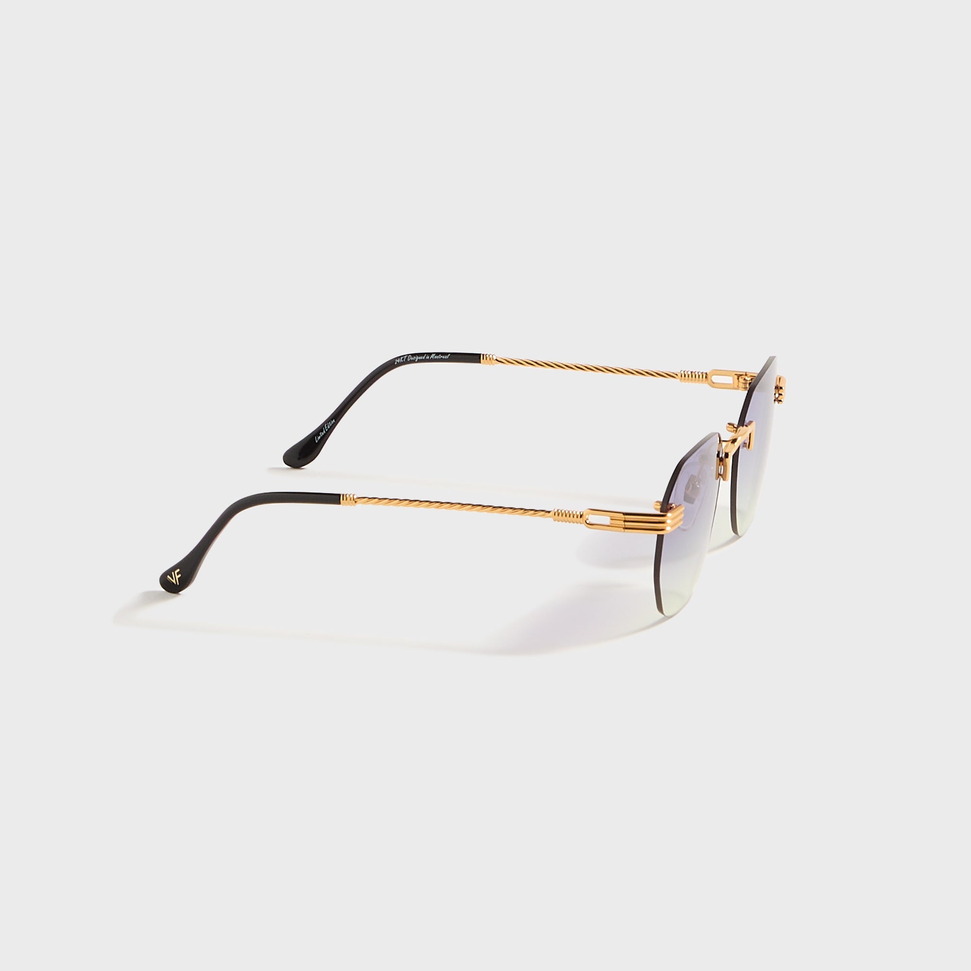Vintage Frames Detroit Player Rimless Drill Mount 24KT - Gold Grape / Yellow Gradient