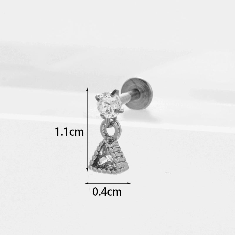 Ear Cartilage Rings & Studs Flower 316L Stainless Steel  Copper Inlaid Zircon