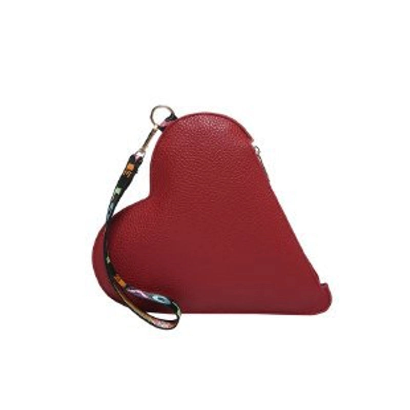 Black Red Yellow Pu Leather Solid Color Heart-shaped Clutches