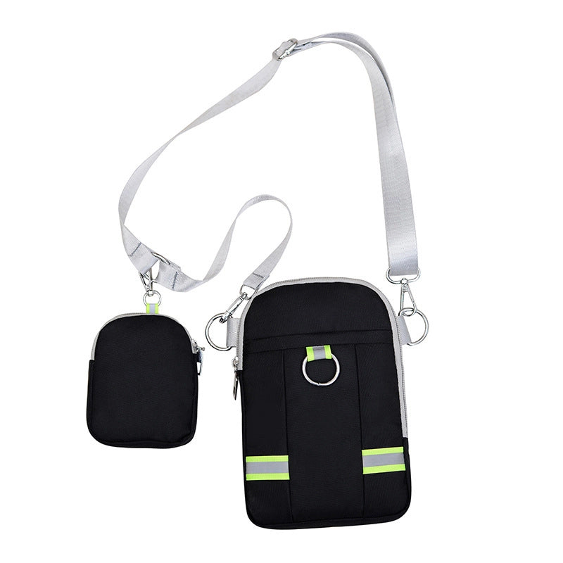 Women's Nylon Splicing Classic Style Square Zipper Phone Wallets