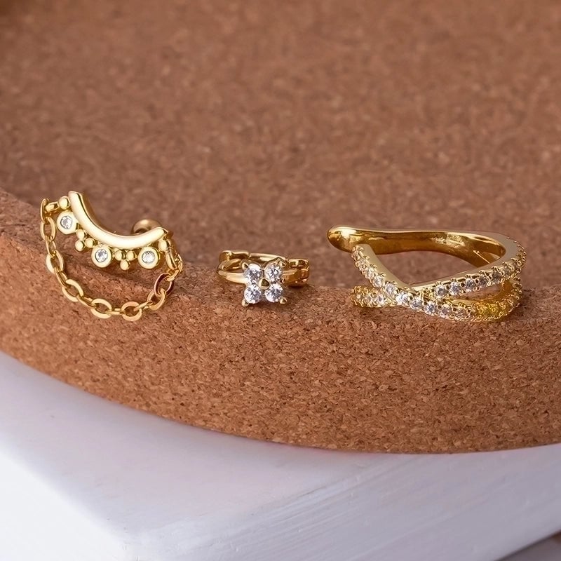 1 Piece Ear Cartilage Rings & Studs Sweet Minimalist Geometric Flower 316L Stainless Steel  Copper Plating Inlay Zircon
