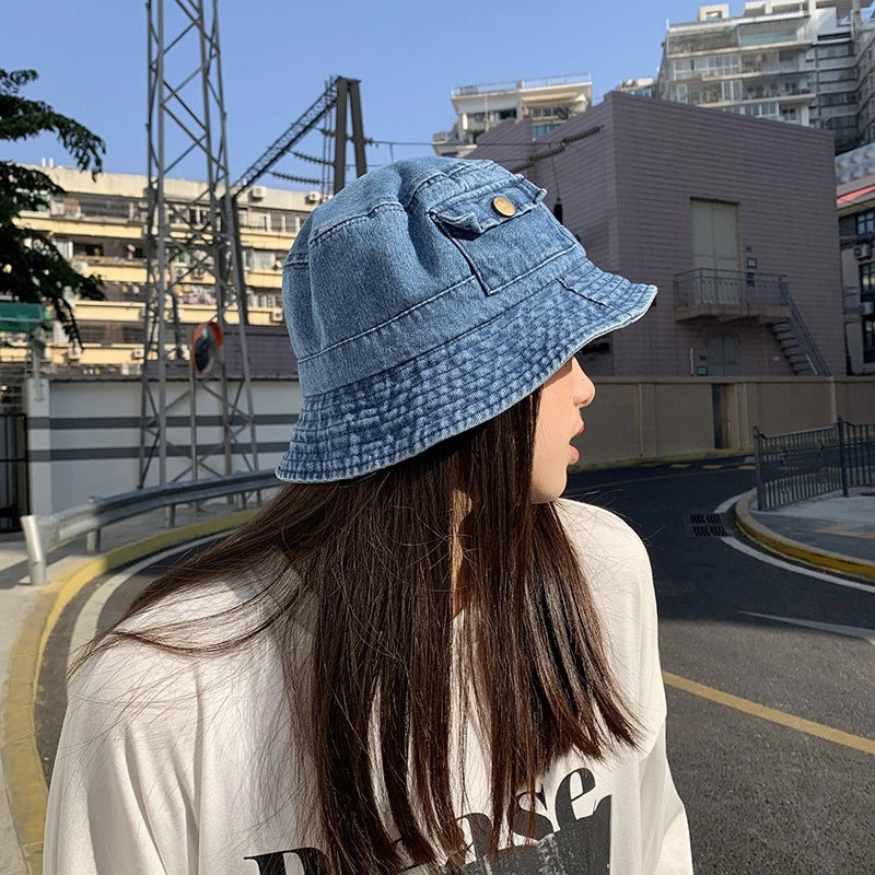 Hat Women's Sweet Cool Spice Girl Tooling Style Short-brimmed Old Cowboy Fisherman Hat Women's Comfortable  Biker Basin Hat