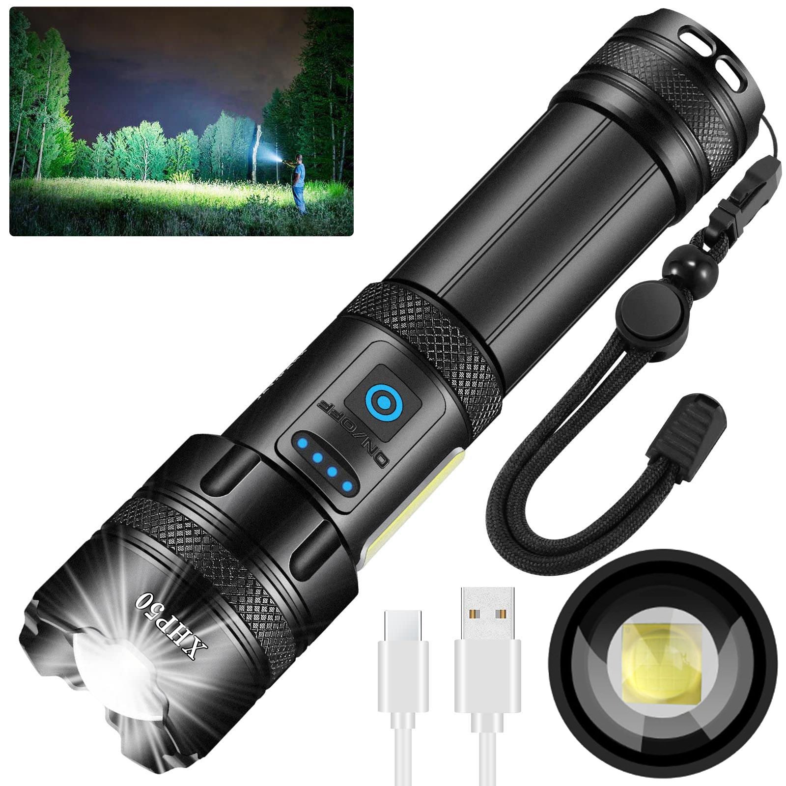 🔥🔥LED Rechargeable Tactical Laser Flashlight Super Bright