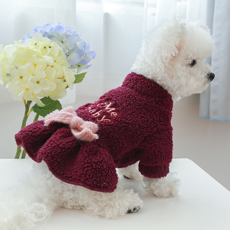 Warm Letter Printed Dog Cat Dress