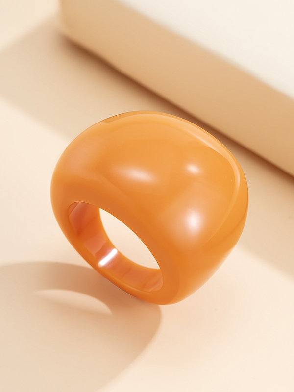 Solid Color Geometric Resin Rings Accessories