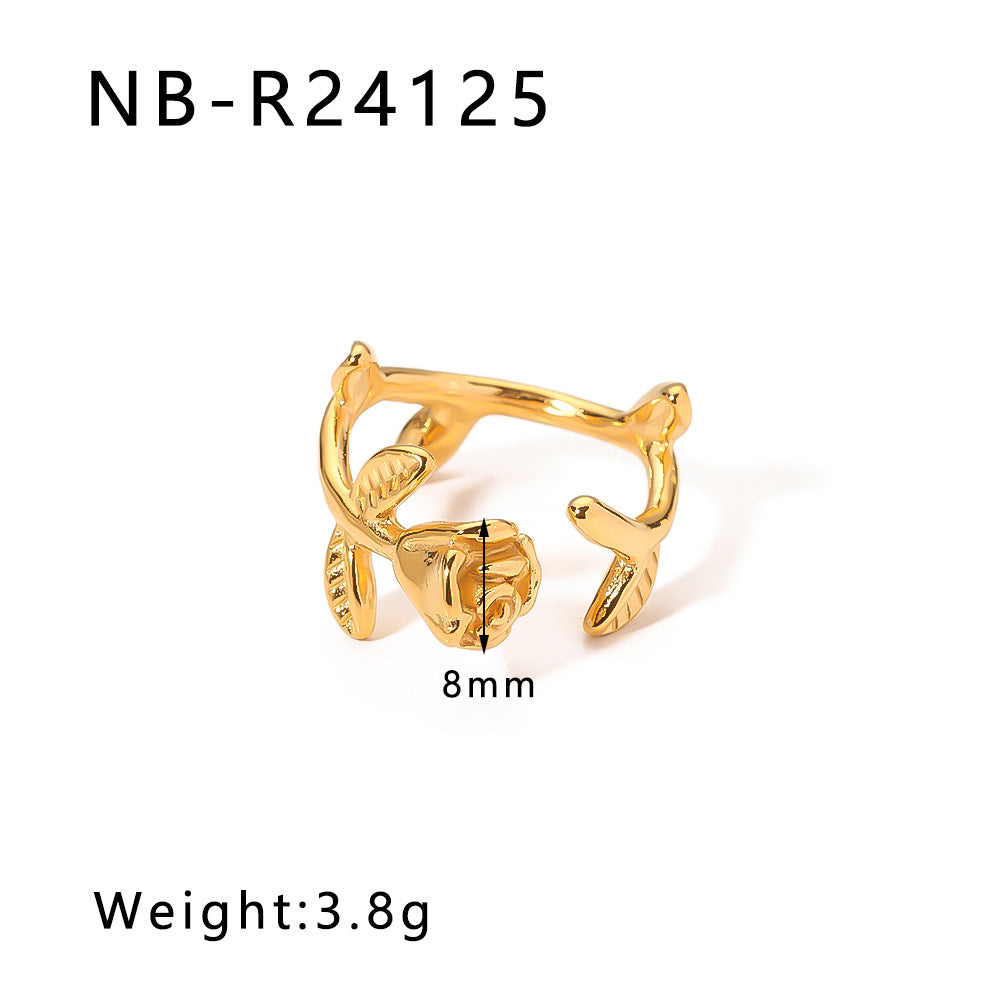 Personalized Special-Shaped Oversized Exaggerated Irregular Stainless Steel Ring With Asymmetric Fingerprints