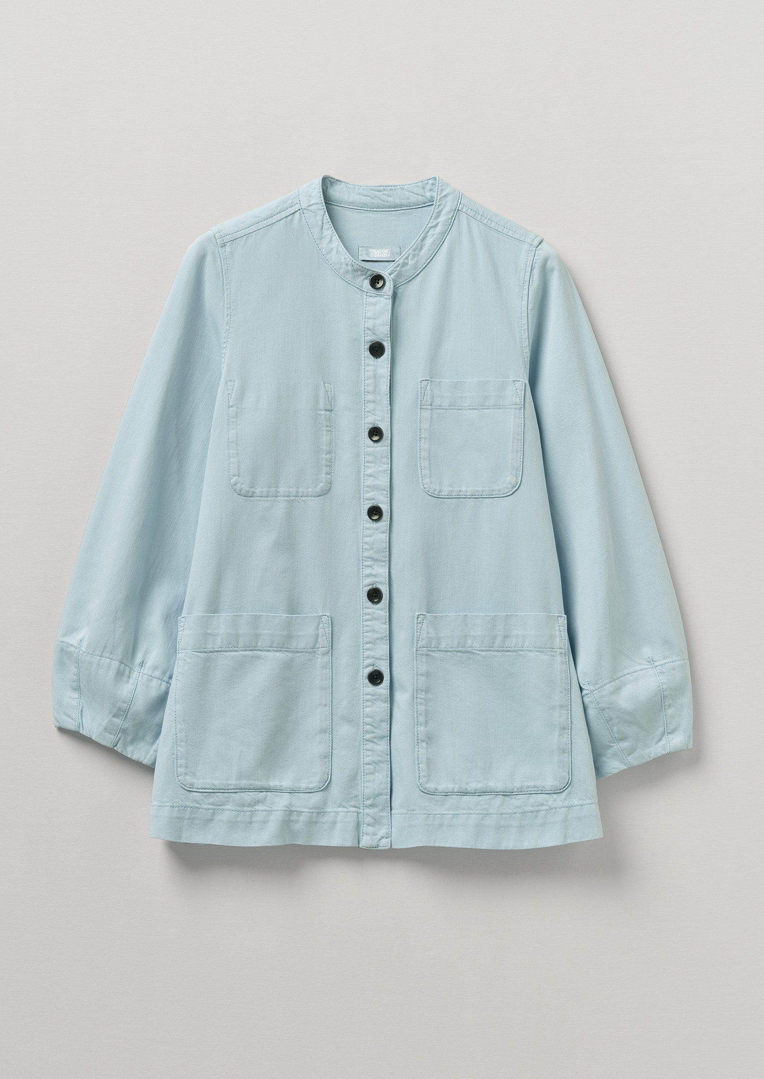 Garment Dyed Lightweight Organic Denim Jacket | Pale Blue