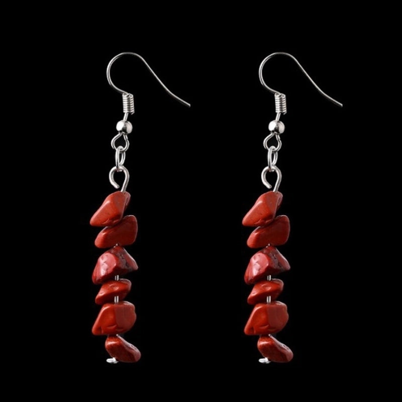 Fashion Irregular Natural Stone Handmade Drop Earrings 1 Pair