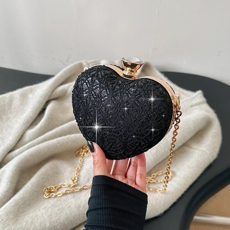 PVC Red Heart Evening Bags