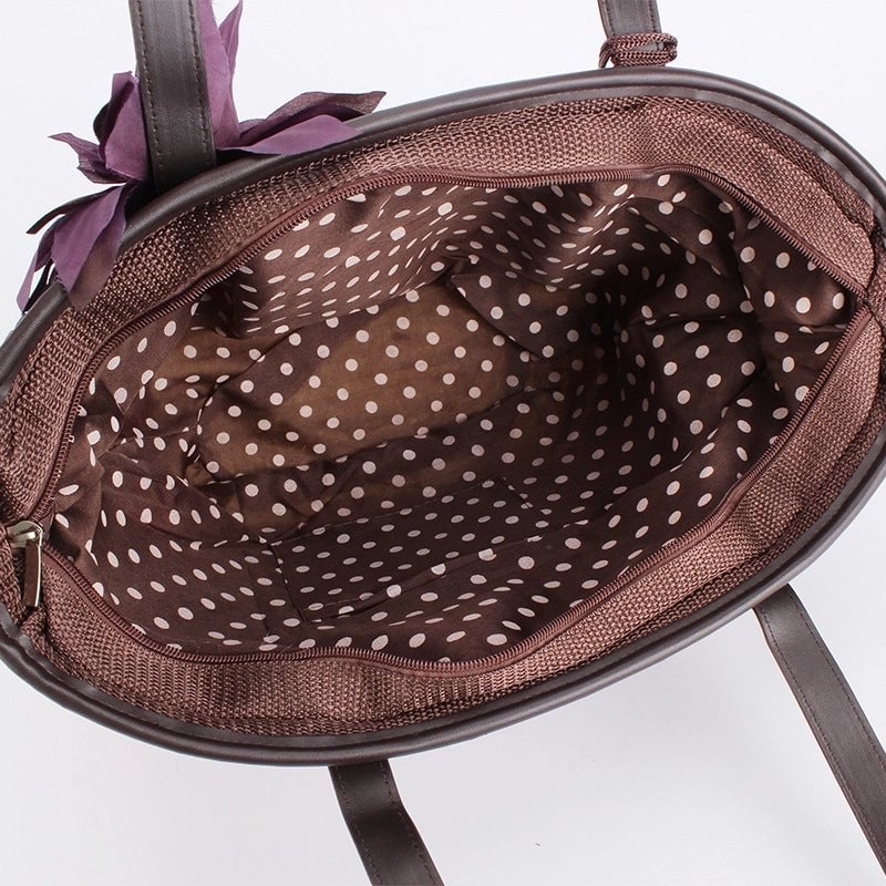 Women's Large Straw Color Block Vacation Beach Weave Bucket Zipper Beach Bag