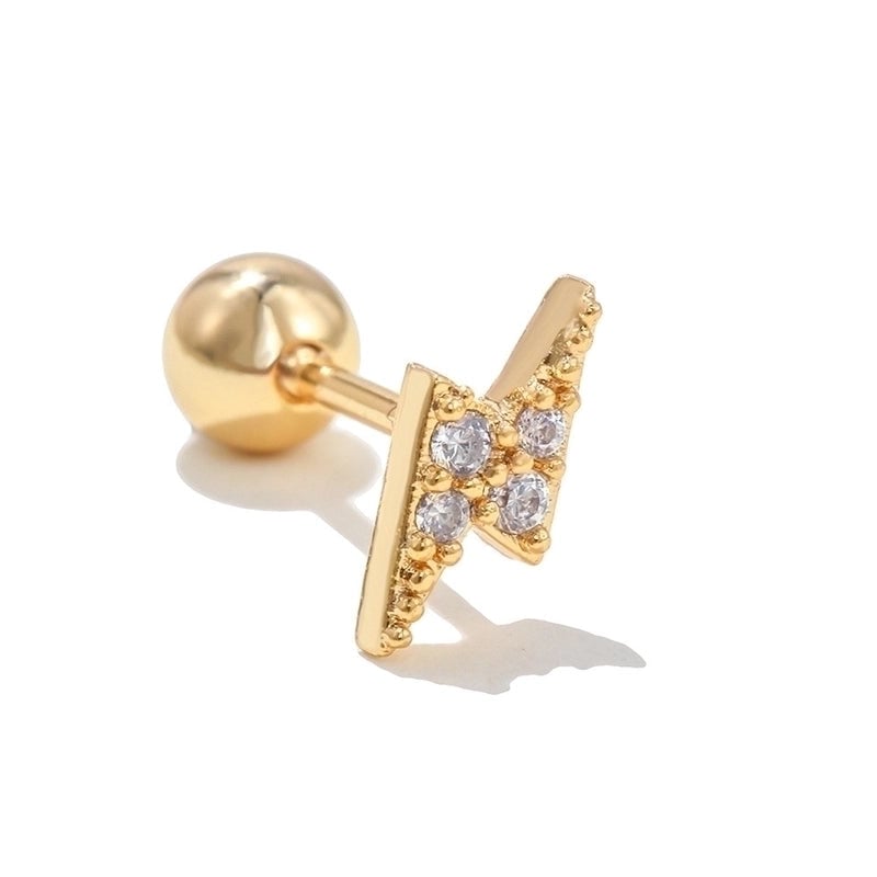 Ear Cartilage Rings & Studs Minimalist Star Brass Gem
