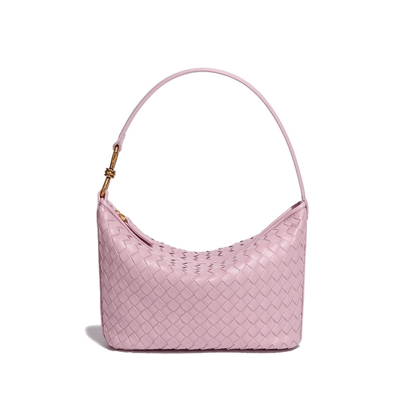 Women's Medium Pu Leather Solid Color Vintage Style Classic Style Dumpling Shape Zipper Straw Bag