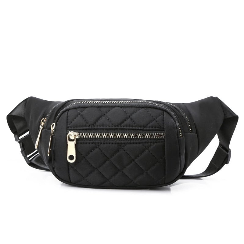 Unisex Elegant Streetwear Solid Color Nylon Waist Bags