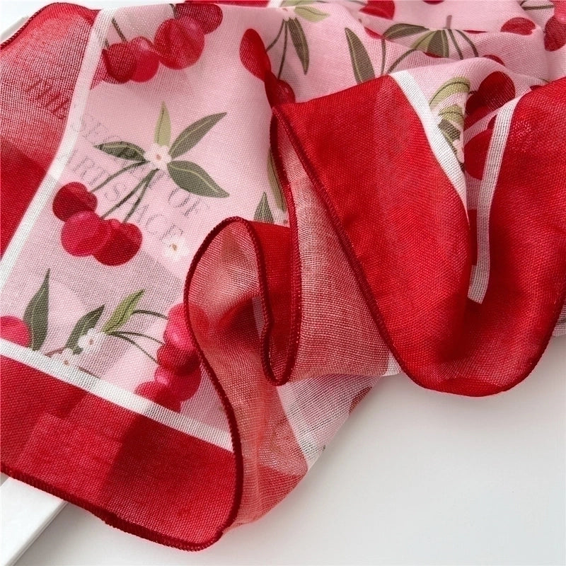 Women's Preppy Style Sweet Pastoral Fruit Polyester Kerchief