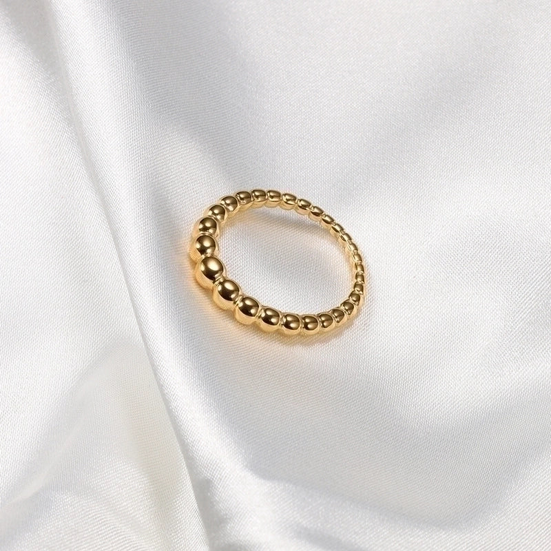 Minimalist Ball Solid Color Titanium Steel Polishing Plating Rings