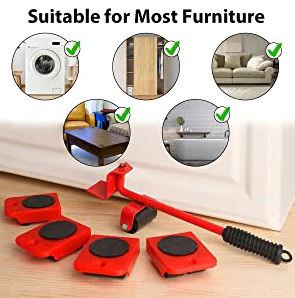 Heavy Duty Imported Furniture Mover Tool Set of 5 Pcs Lifter for Moving Your Heavy Furniture & Appliances Easily Rs 1799