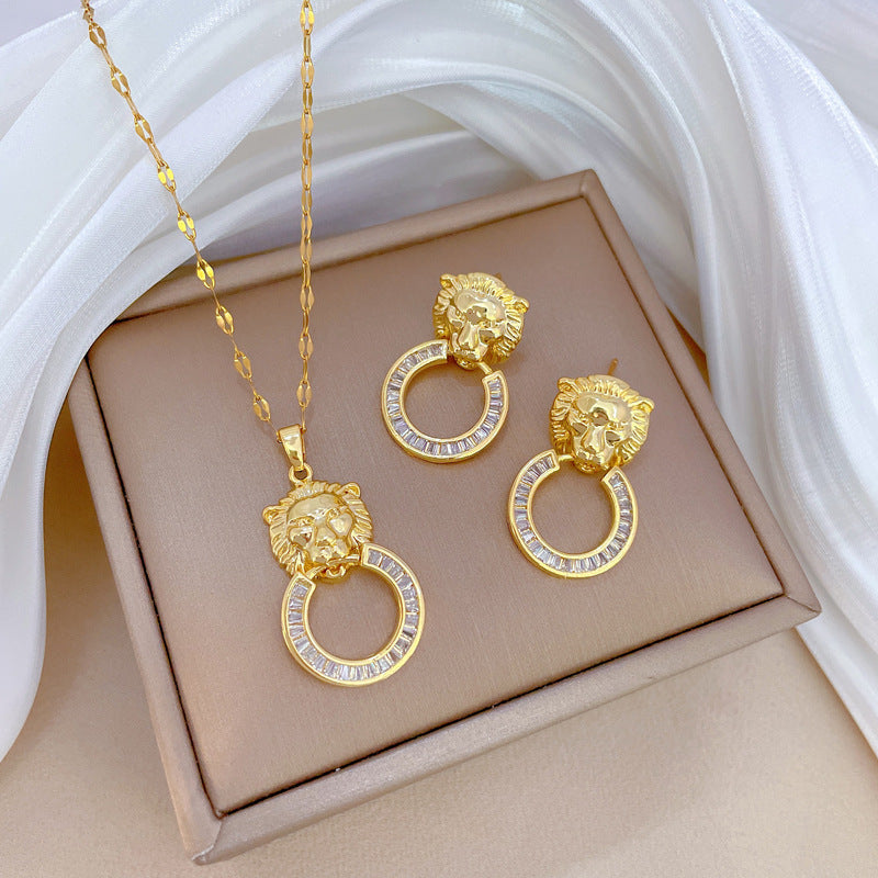 Cosmos Geometric Titanium Steel Electroplating Earrings