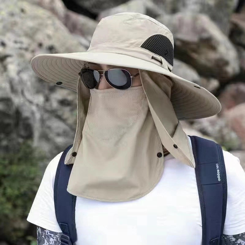 Men's New Sun Hat Removable Sun Protection Big Rim Summer Mountaineering Fishing Hat Outdoor UV Protection Sun Hat