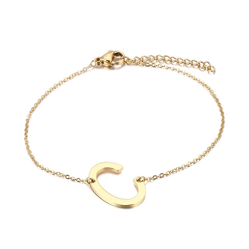 Fashion Letter Titanium Steel 18K Gold Plated Bracelets In Bulk