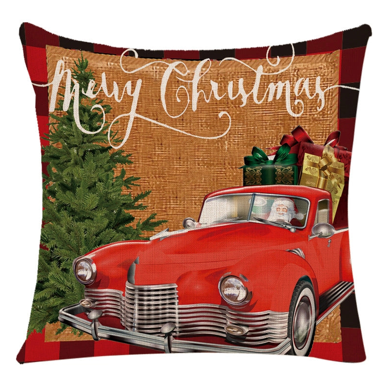 Cute Letter Snowman Elk Chemical Fiber Pillow Cases
